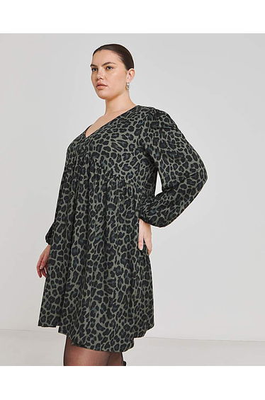 Green Animal Supersoft Smock Dress