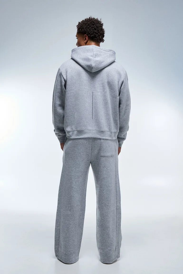 Man Active Wide Leg Side Panel Jogger - grey marl - 2