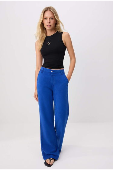 More Sustainable Saks 100% Tencel ™ Low Waist Wide Leg Jeans
