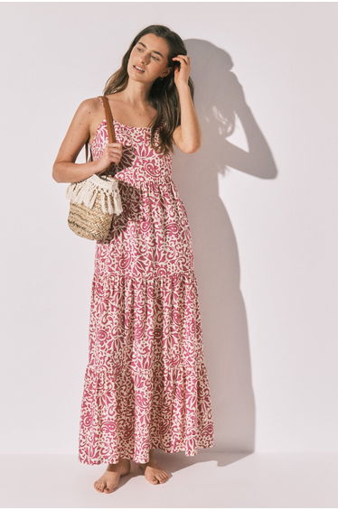 Floral strap long dress