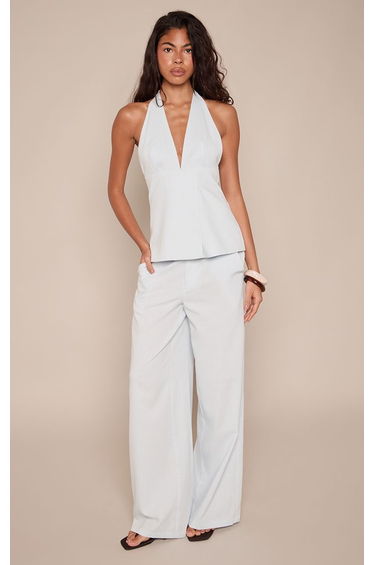Baby Blue Tailored Wide Leg Trousers Co-ord