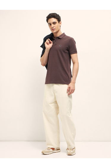 Men Cotton Solid Regular Fit Polo