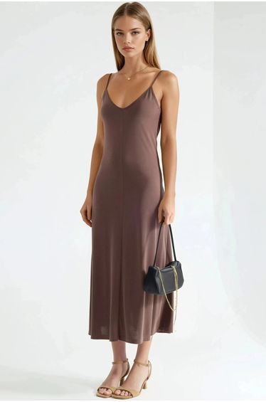 BUSEM V-Neck Modal Midi Dress