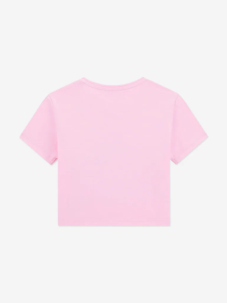 Guess Girls Cropped Cherry T-Shirt in Pink - 1