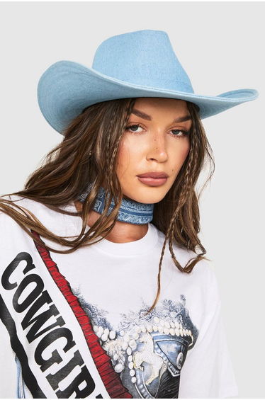 Denim Cowboy Hat - denim