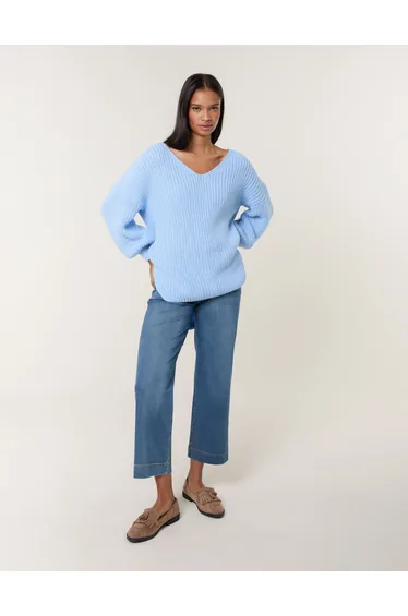 V Neck Chunky Jumper