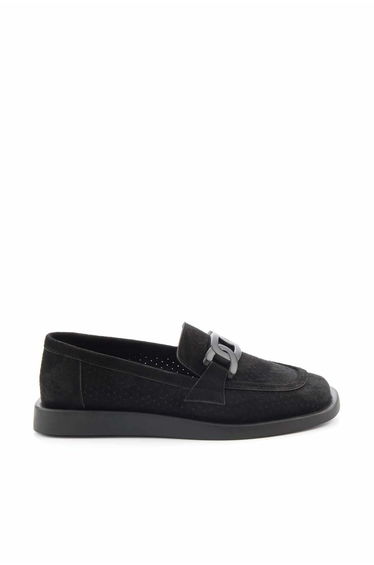 Black Suede Women's Loafer Shoes