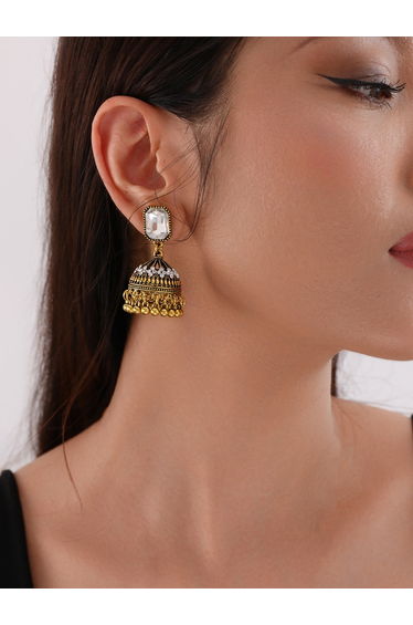 Embellished Bell Shape Jhumka Earrings