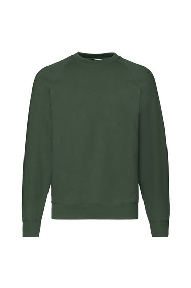 Fruit Of The Loom Mens Classic 80/20 Raglan Sweatshirt - Bottle Green