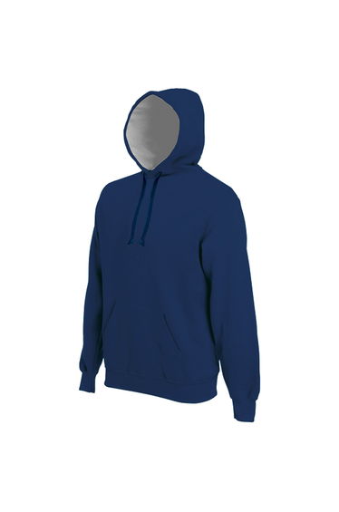 Kariban Mens Heavy Contrast Hooded Sweatshirt / Hoodie - Navy