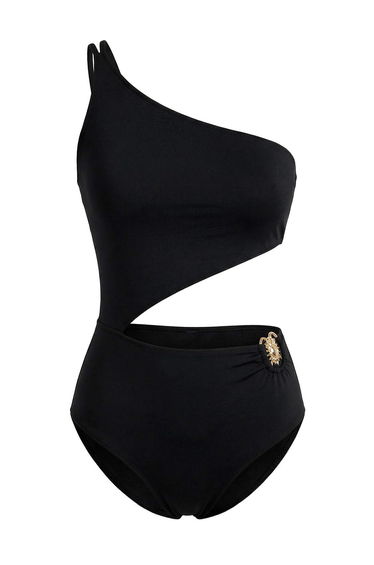 Black Accessory One Shoulder Mayokini