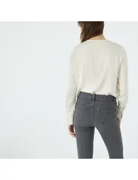 Satin Crew Neck Blouse - 3