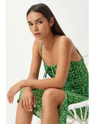 ISTANBUL Floral Bodycon Midi Dress with Slit - 2