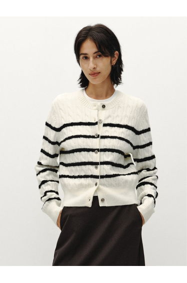 Women's Striped Knitted Cardigan
