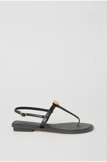 Harper Leather Sandal Black - black