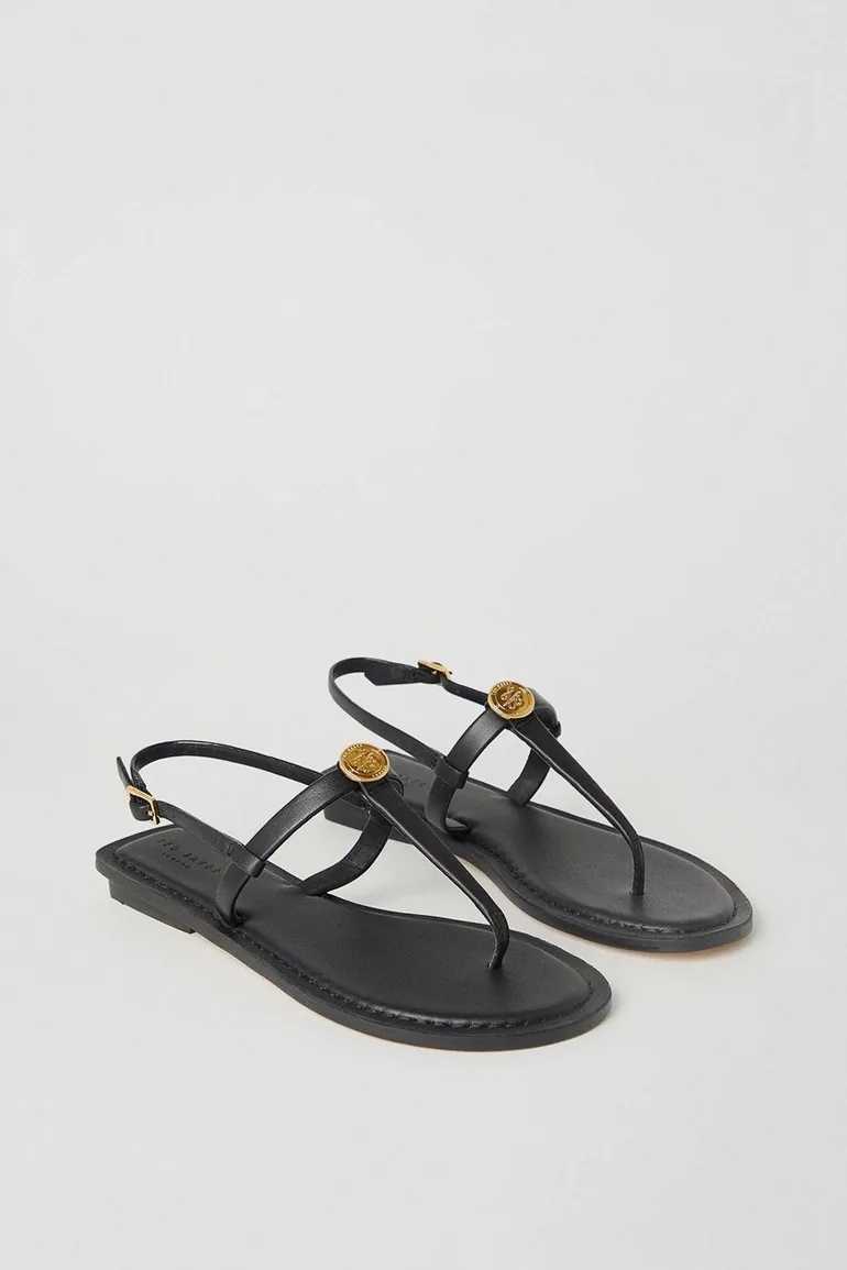 Harper Leather Sandal Black - black - 1