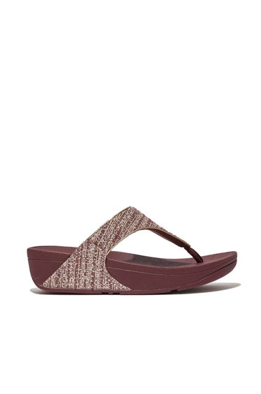 Women's Fit Flop Lulu Shimmerweave Toe-Post Sandals in Brown