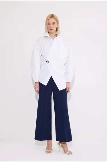 RIBBED CREPE TROUSERS