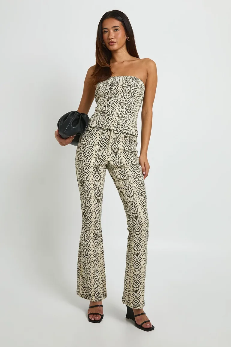 Zebra Print Denim Corset - zebra