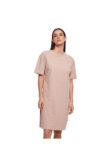 Womens/Ladies Organic Split Hem Oversized T-Shirt Dress - Dusk Rose