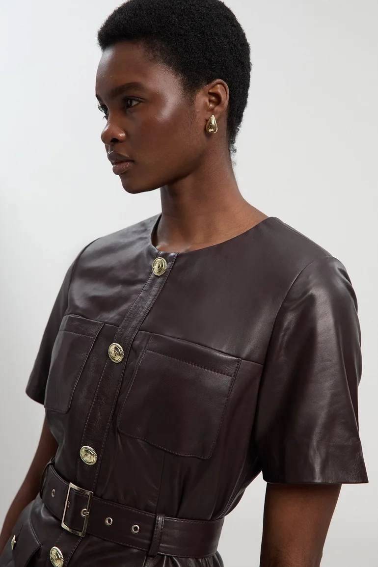 knee length dresses for ladies Faux Leather Mini Dress – Penelope The Label
