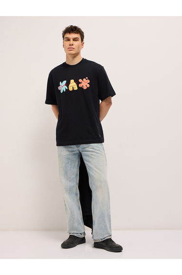 Men Pure Cotton Printed Oversized T-Shirt