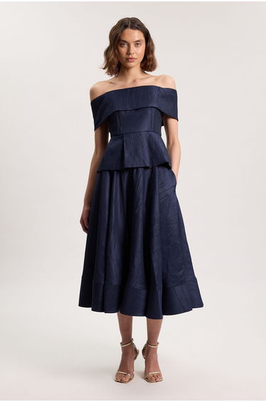 Textured Tailored Twill Full Skirt