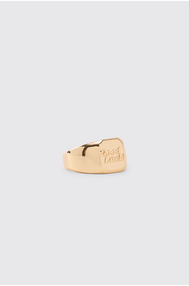 Good Luck Signet Ring - gold