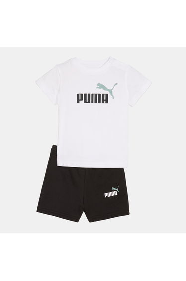 Boy's Puma Junior Minicats Essential T-Shirt And Short Set in White
