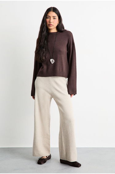 Wide Leg Knitted Trouser Co Ord
