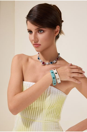Rhinestones Resin Bracelet