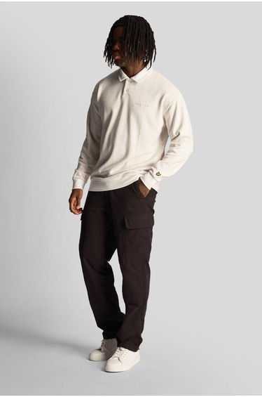 Pinstripe Collared Sweatshirt Ecru