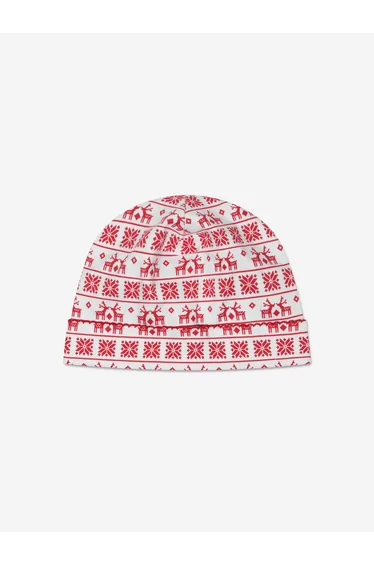 Baby Fair Isle Hat in Red