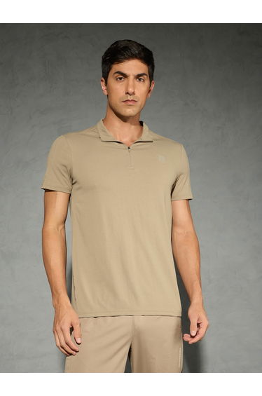Solid Short Sleeve Stretch Polo T-Shirt
