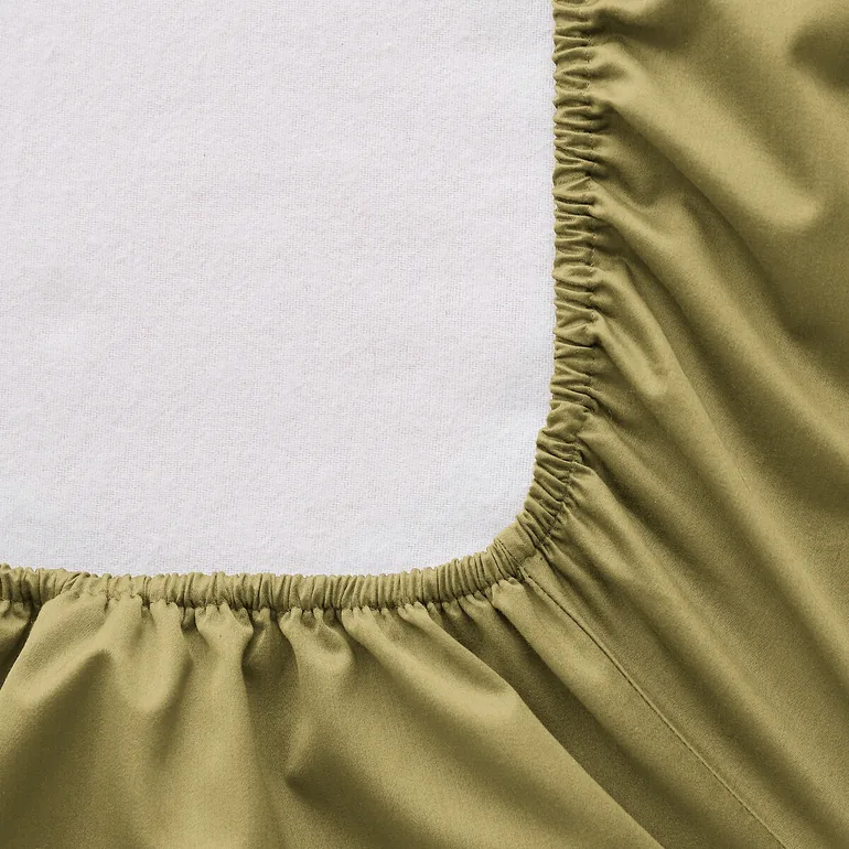 شرشف سرير قطن ساتين مغسول بحواف مطاطية 30 سم - 2