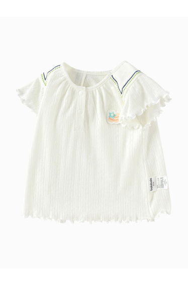 Girls' Short Sleeve Top With Embroidery