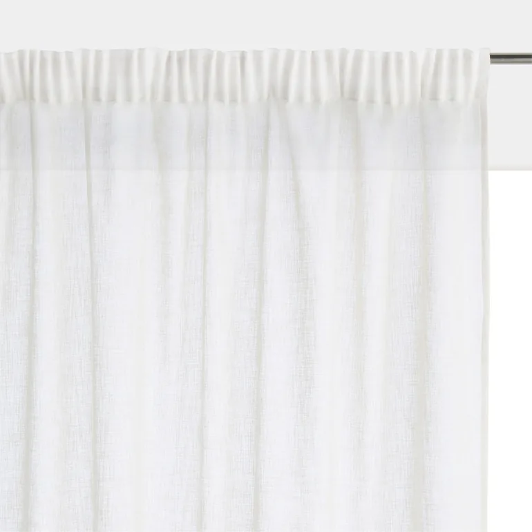 Nyong Linen Effect Voile Panel with Gathered Braid Finish - 2