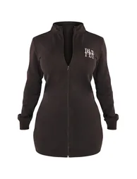 Shape Black Embroidered Zip Through Jumper Dress - 4