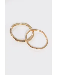 Recycled Gold Simple Multipack Bangles - 2