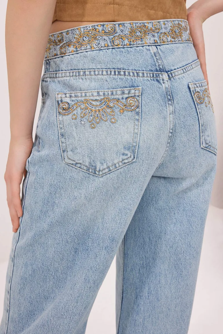 Mavi High Waist Wide Leg 100% Cotton Jeans - 3