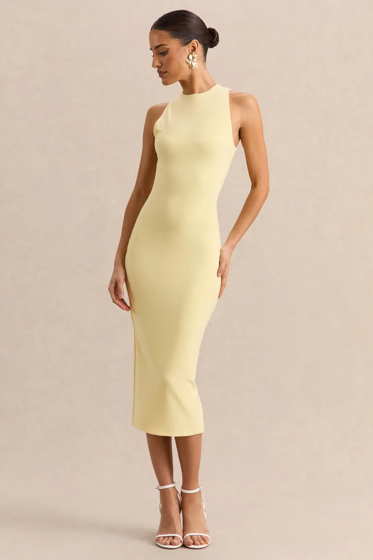 Mirana | Lemon Halter-Neck Midi-Dress - 4