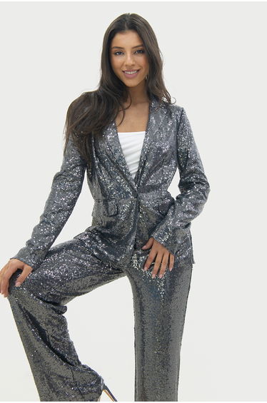 Gray Sequin Blazer