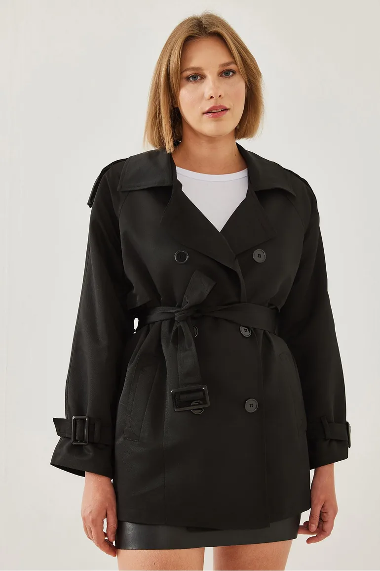 Women's Epaulettes Detail Intermediate Trench Coat - 6