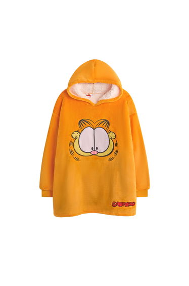 Garfield Childrens/Kids Face Hoodie Blanket - Orange