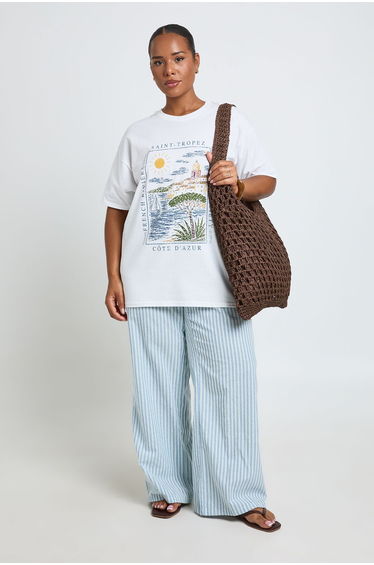 Plus Saint Tropez Printed T Shirt - white