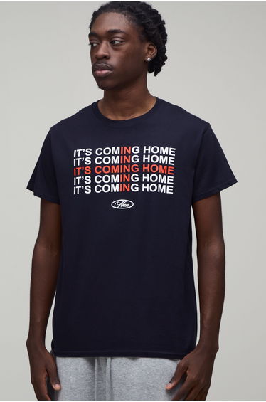 Regular It's Coming Home Print T-Shirt - navy