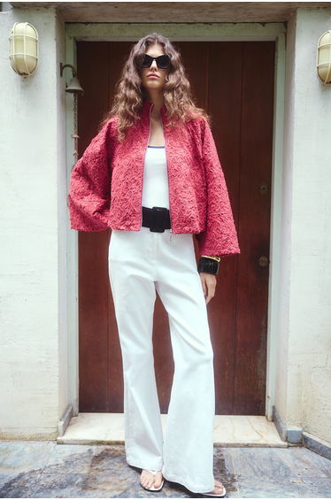 JACQUARD SEQUINED JACKET