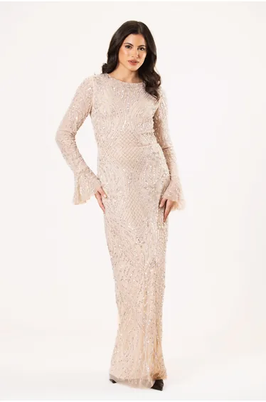 فستان ليس آند بيدز بيج ماكسي بقصة مستقيمة بأكمام طويلة