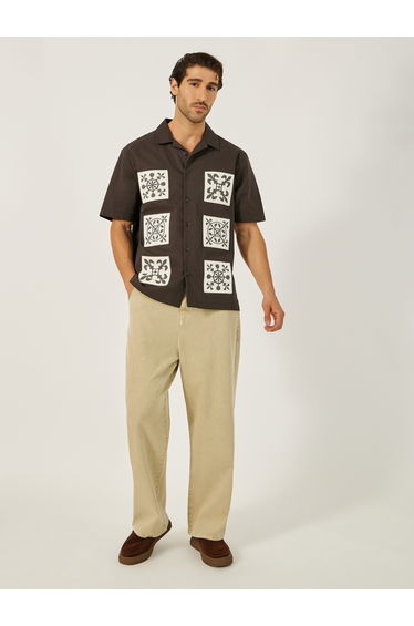 Printed Relaxed Fit Spread Collar Shirt