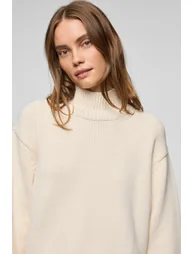 GRIMELANGE JOYITA Women's Turtleneck Oversize Knit Cream Sweater - 3